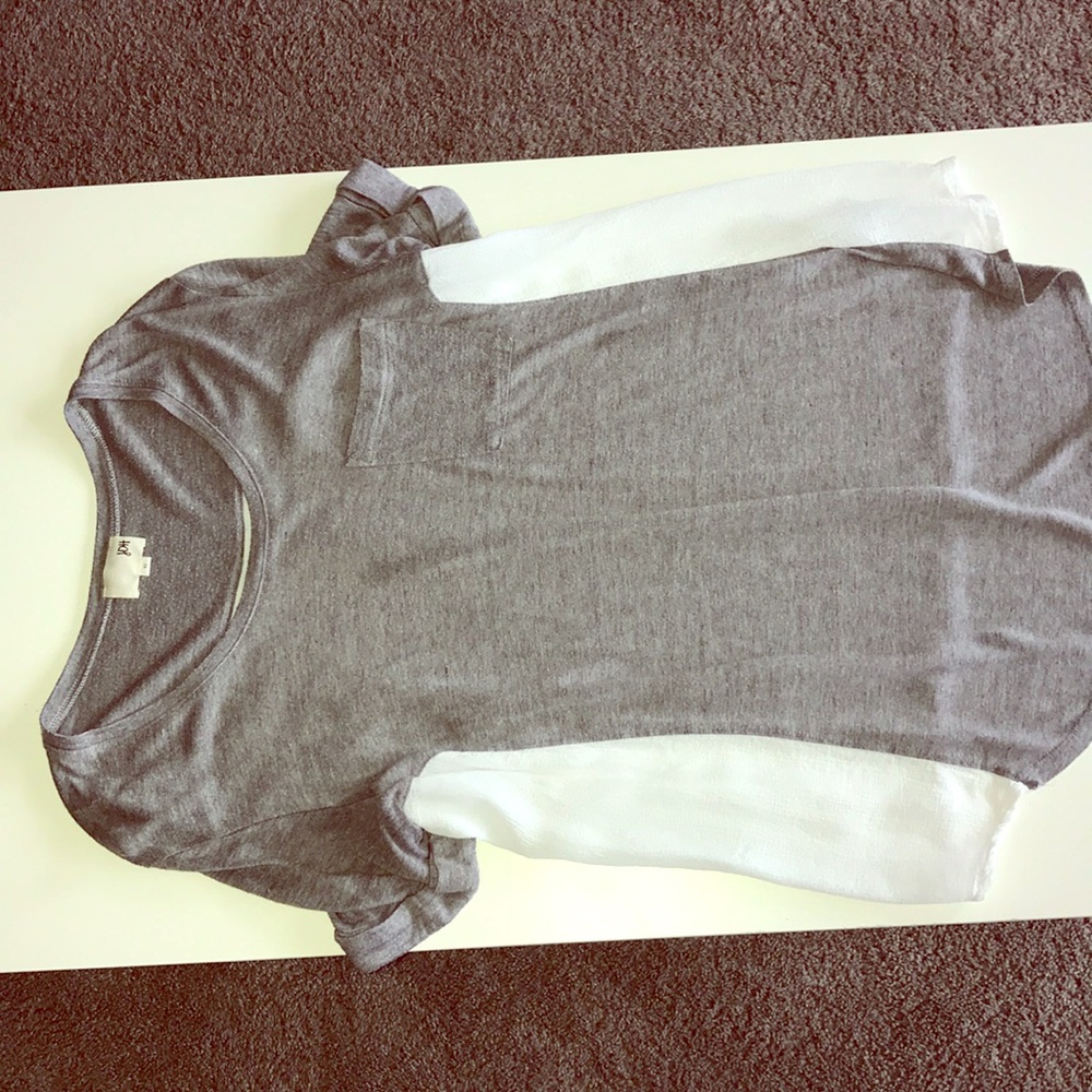 Grey tshirt-blouse